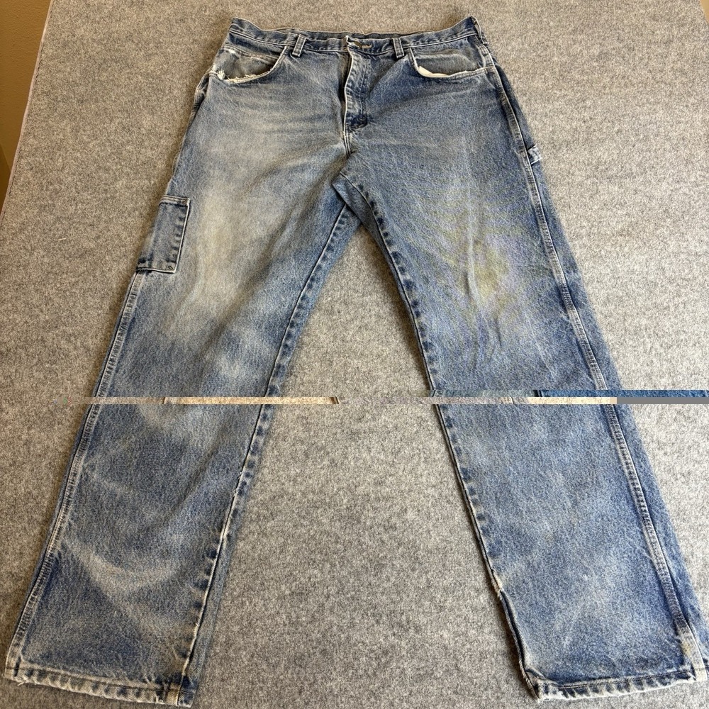 Bulwark Jeans Mens Flame Resistant 36x32 Blue Denim Workwear Straight Leg